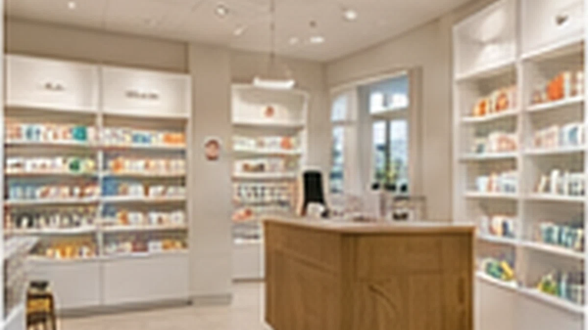 Aménagement de pharmacie — illustration IA Hortenns TCE